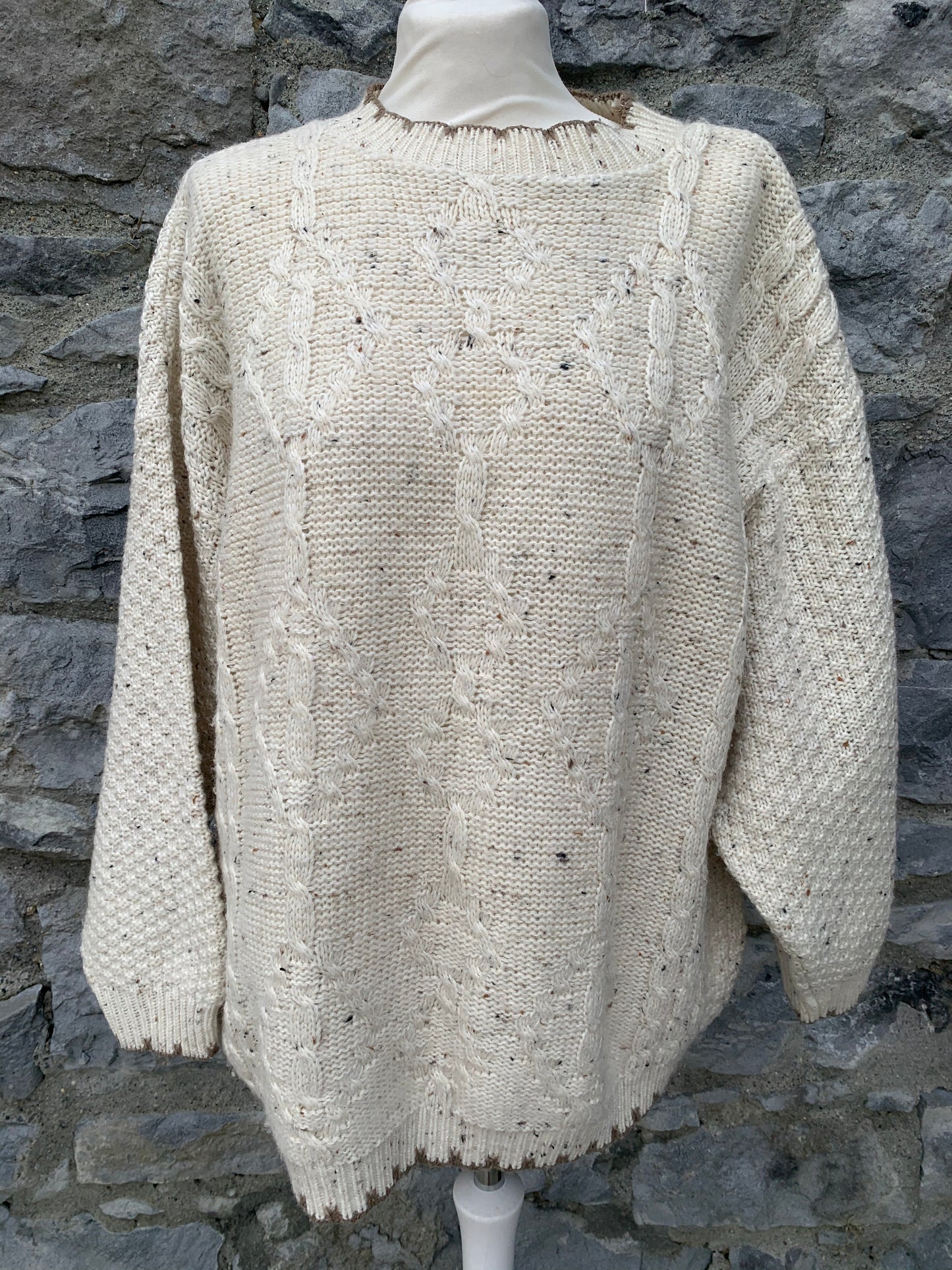 Snap 90s beige jumper   uk 12-16