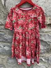 Load image into Gallery viewer, Maroon floral dress   3y (98cm)
