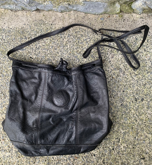 Black leather bag