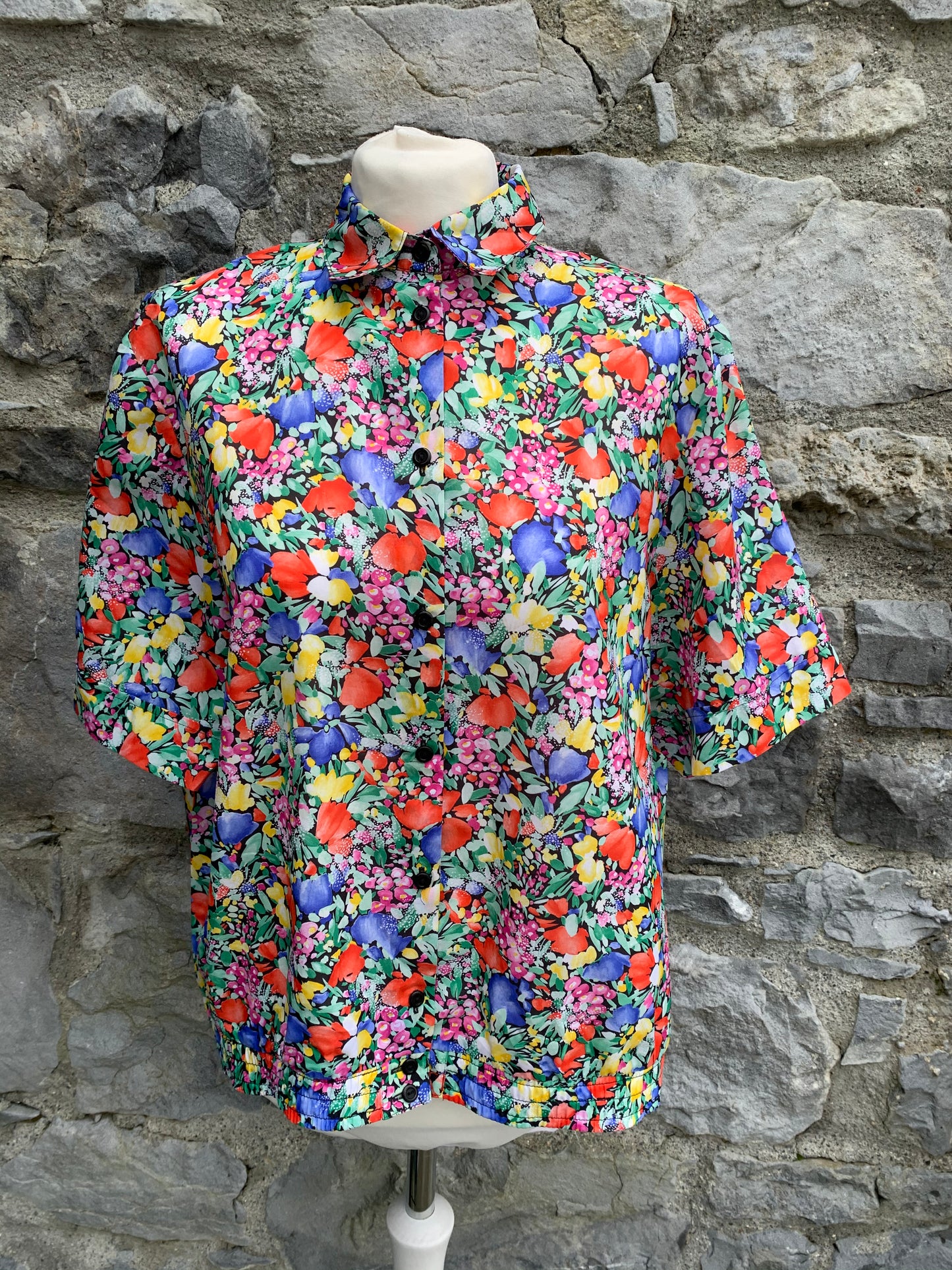 Brandtex 80s meadow flowers blouse   uk 14-16