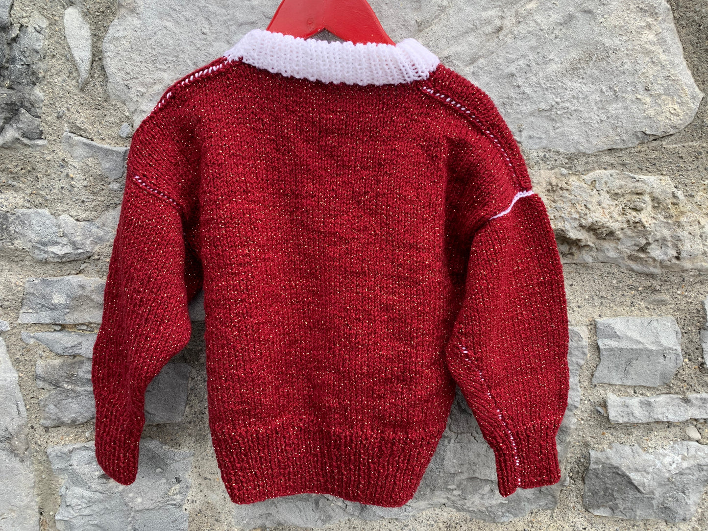 Maroon glitter jumper  4y (104cm)