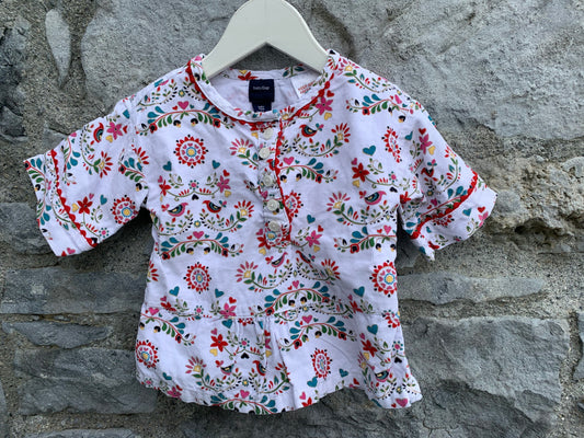 White floral cord top    3-6m (62-68cm)