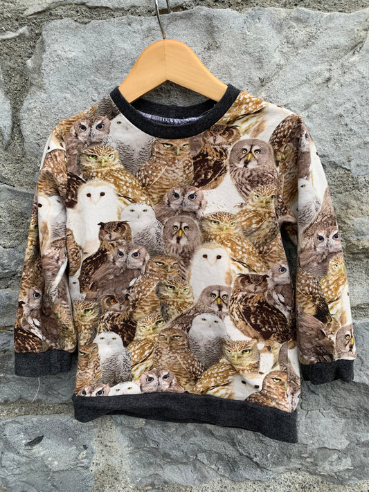 Owls sweatshirt  2-3y (92-98cm)