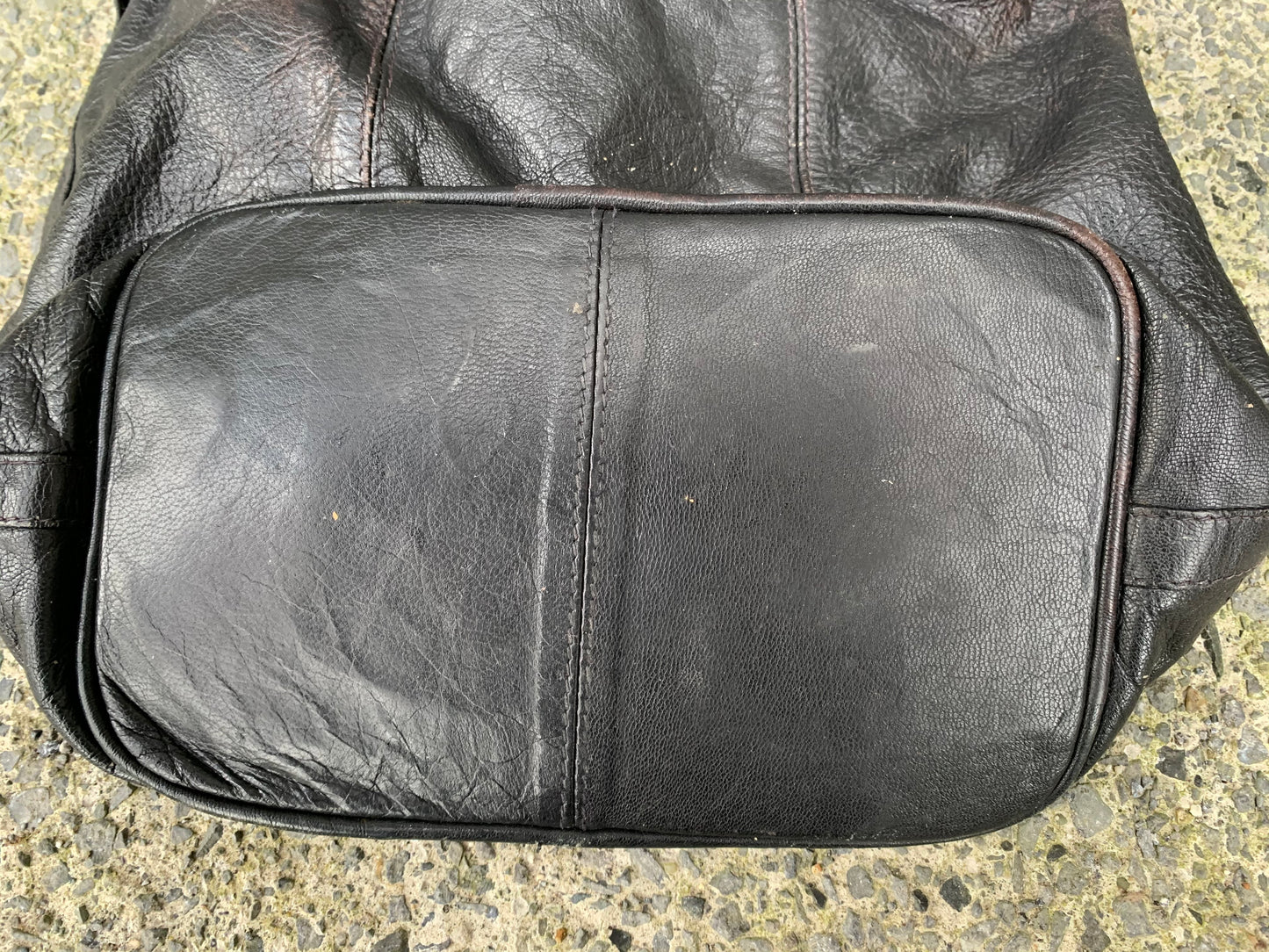 Black leather bag