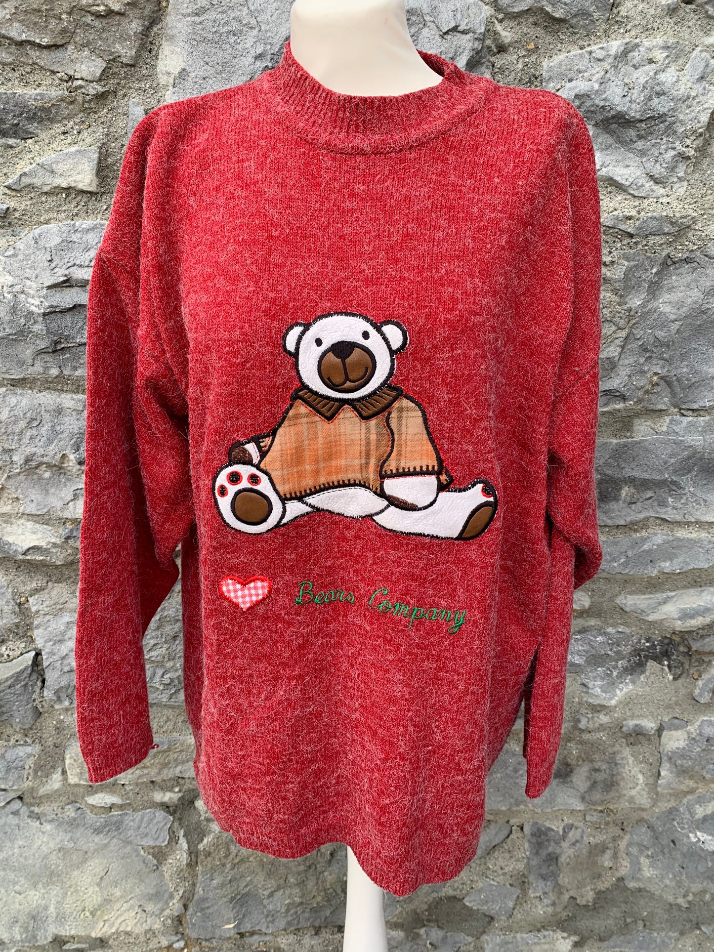 80s teddy bear jumper   uk 10-12