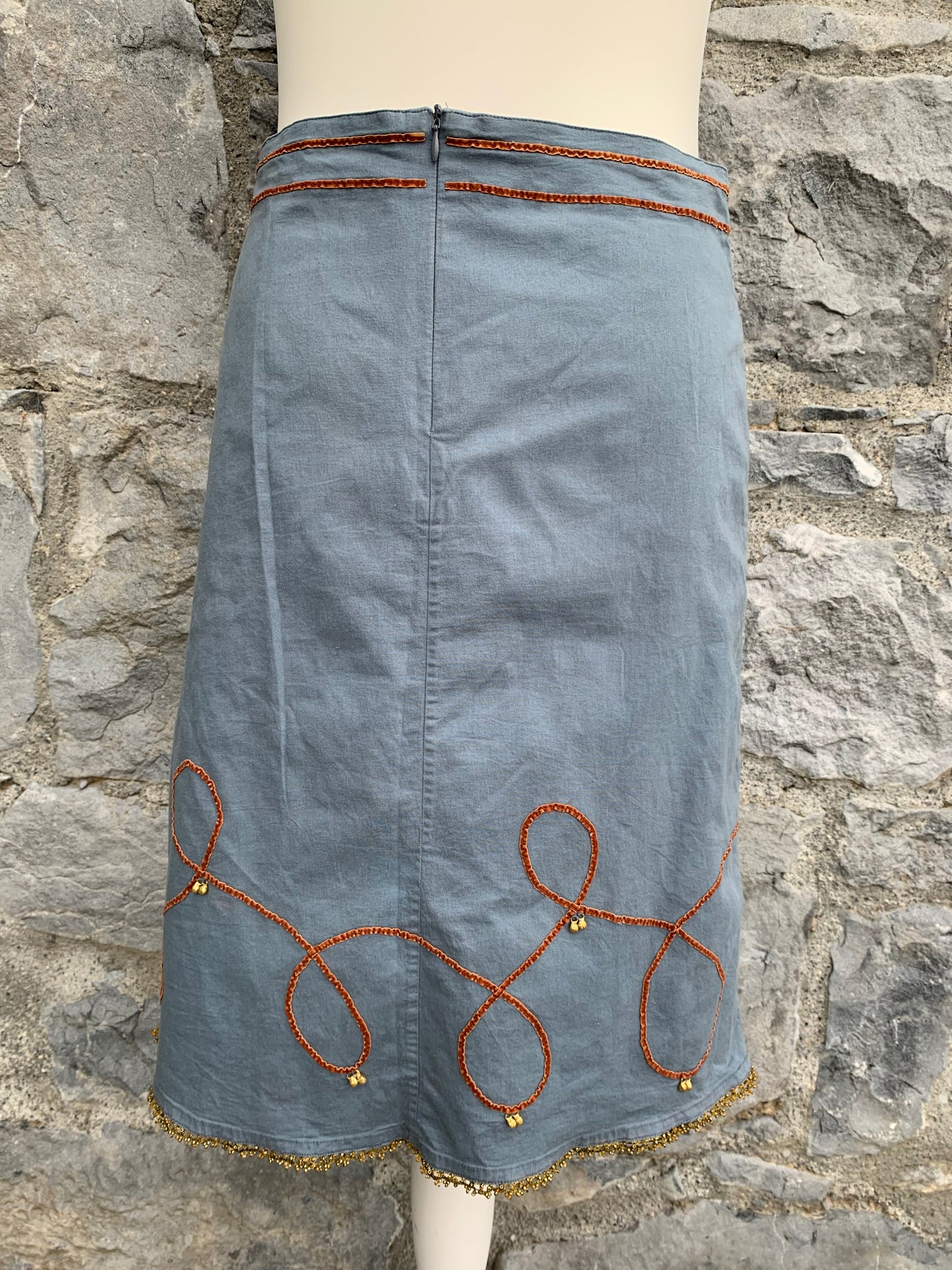 Grey skirt with tiny bells uk 10