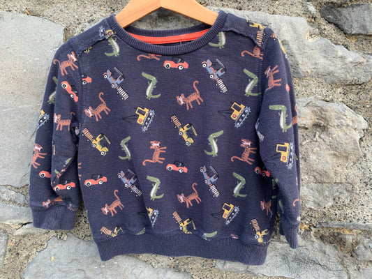 Animals&cars sweatshirt     12-18m (80-86cm)