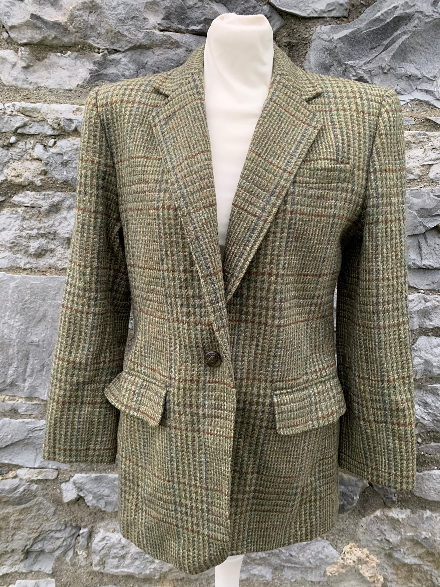 R.Lauren green check jacket   uk 12