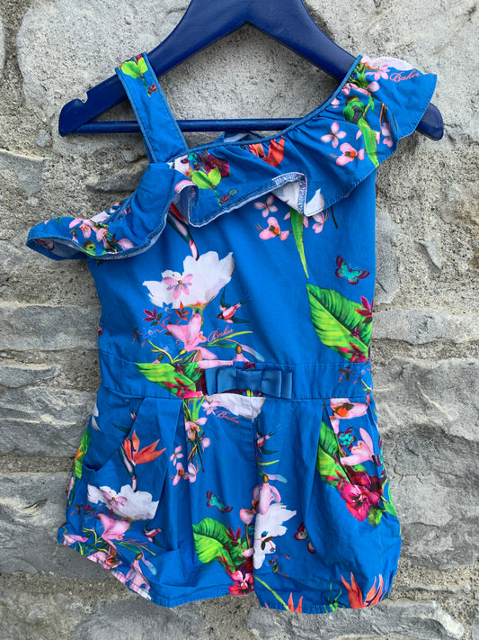 Blue floral jumpsuit  3-4y (98-104cm)