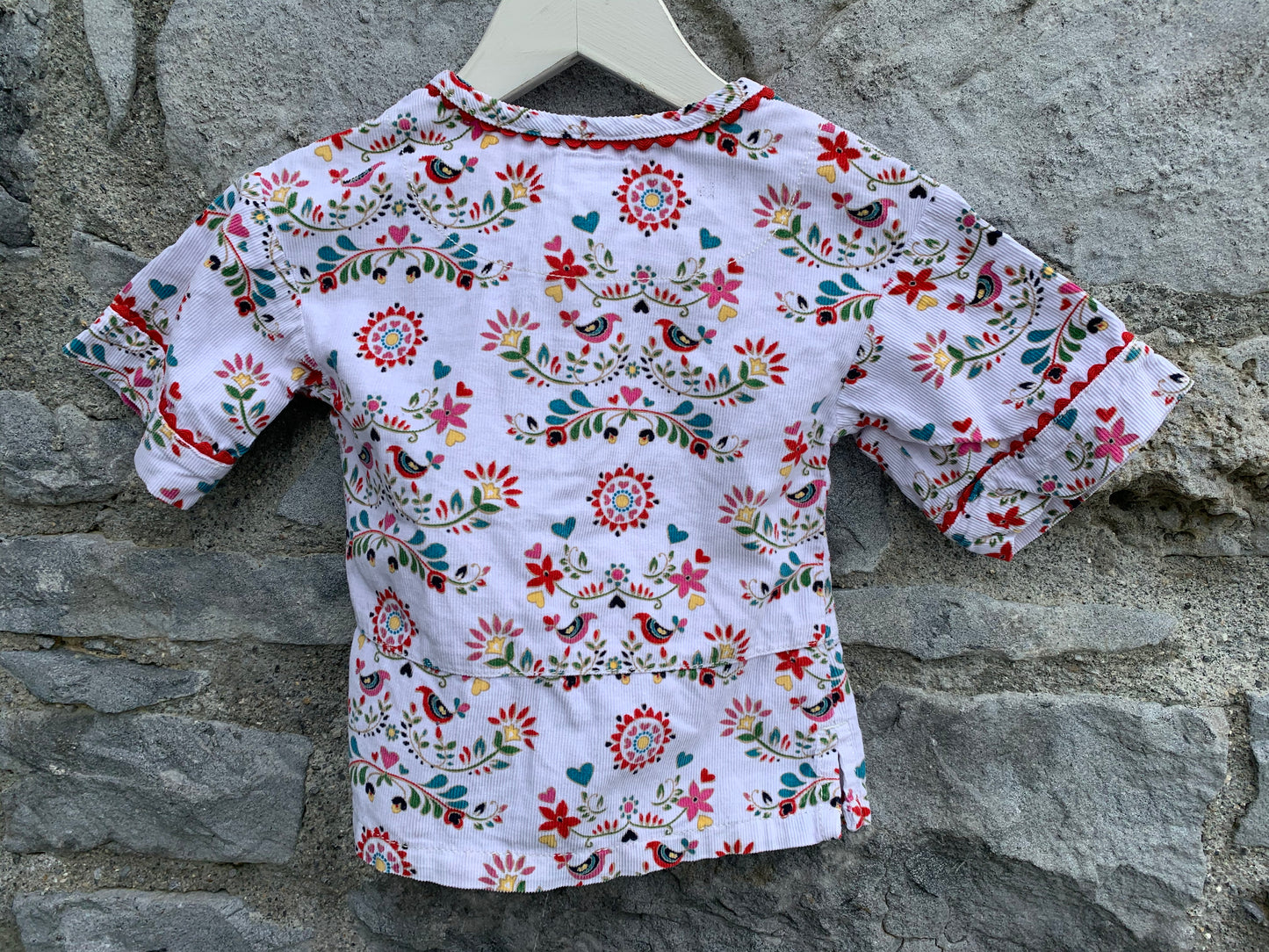 White floral cord top    3-6m (62-68cm)