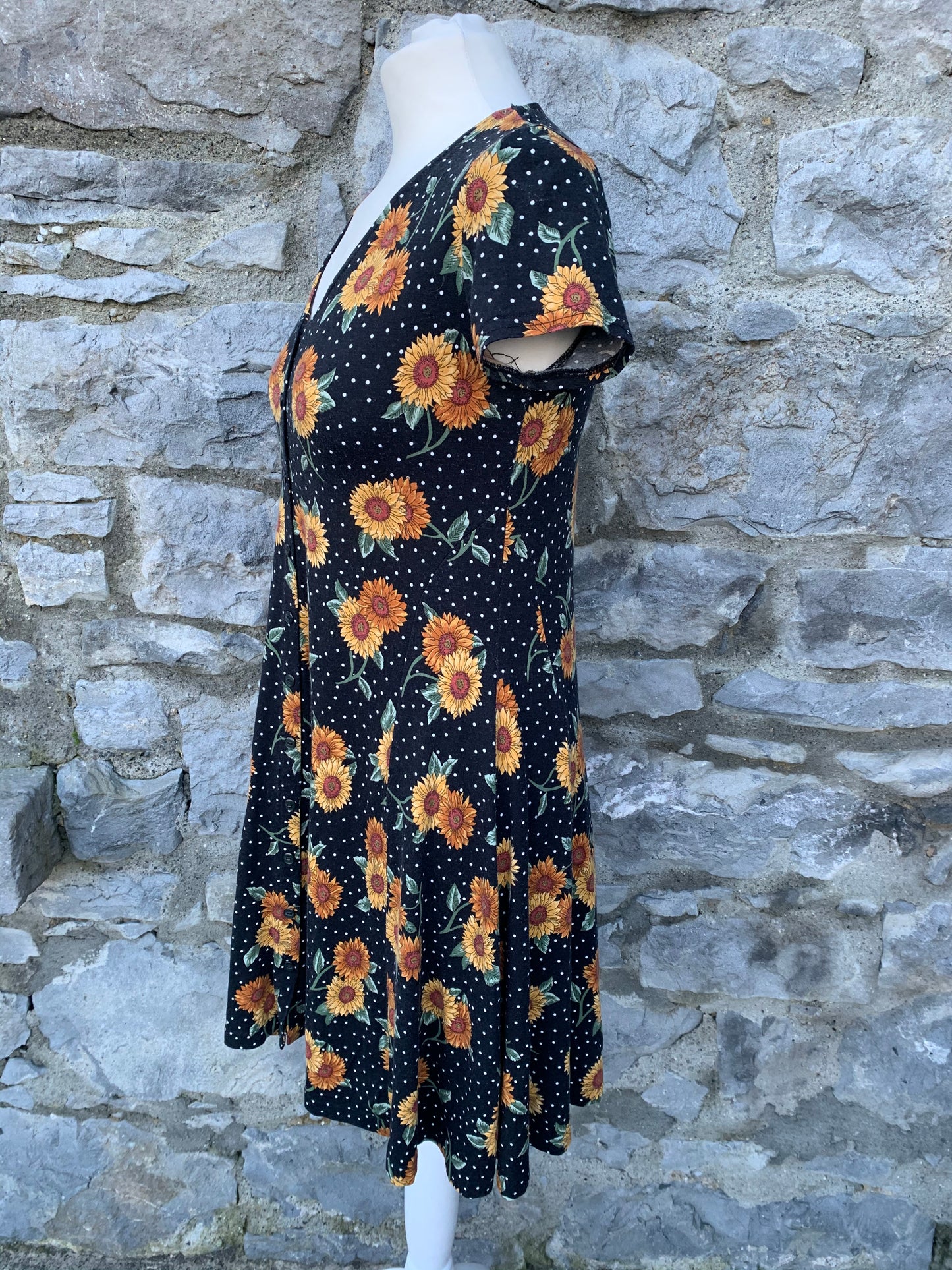 90s sunflower dress   uk 8-10