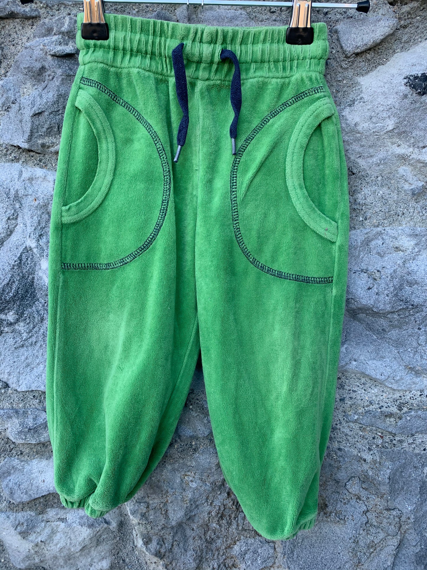 Green velour pants   9-12m (74-80cm)