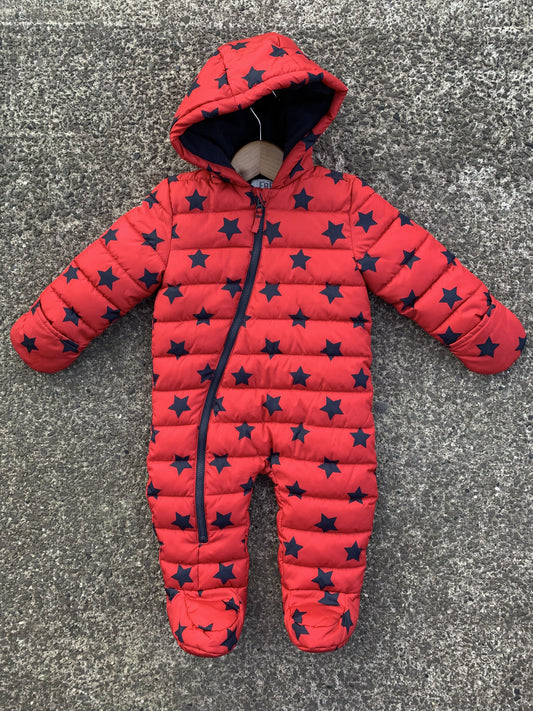 Red stars pramsuit  6-9m (68-74cm)