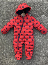 Load image into Gallery viewer, Red stars pramsuit  6-9m (68-74cm)
