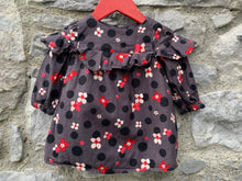 Load image into Gallery viewer, Charcoal floral dress   3-6m (62-68cm)

