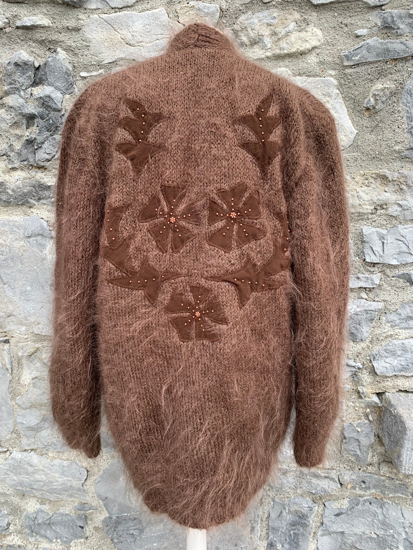 Hairy brown cardigan  uk 14-16