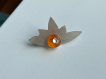Load image into Gallery viewer, Amber and silver brooch
