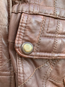 Brown patchwork long jacket  M/L