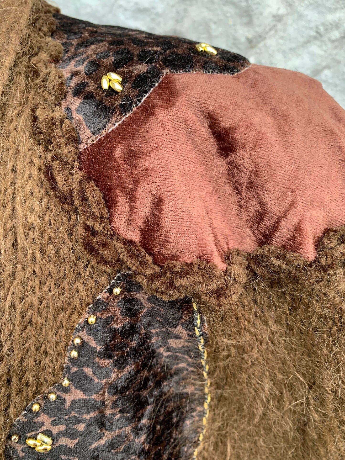 Hairy brown cardigan  uk 12-14