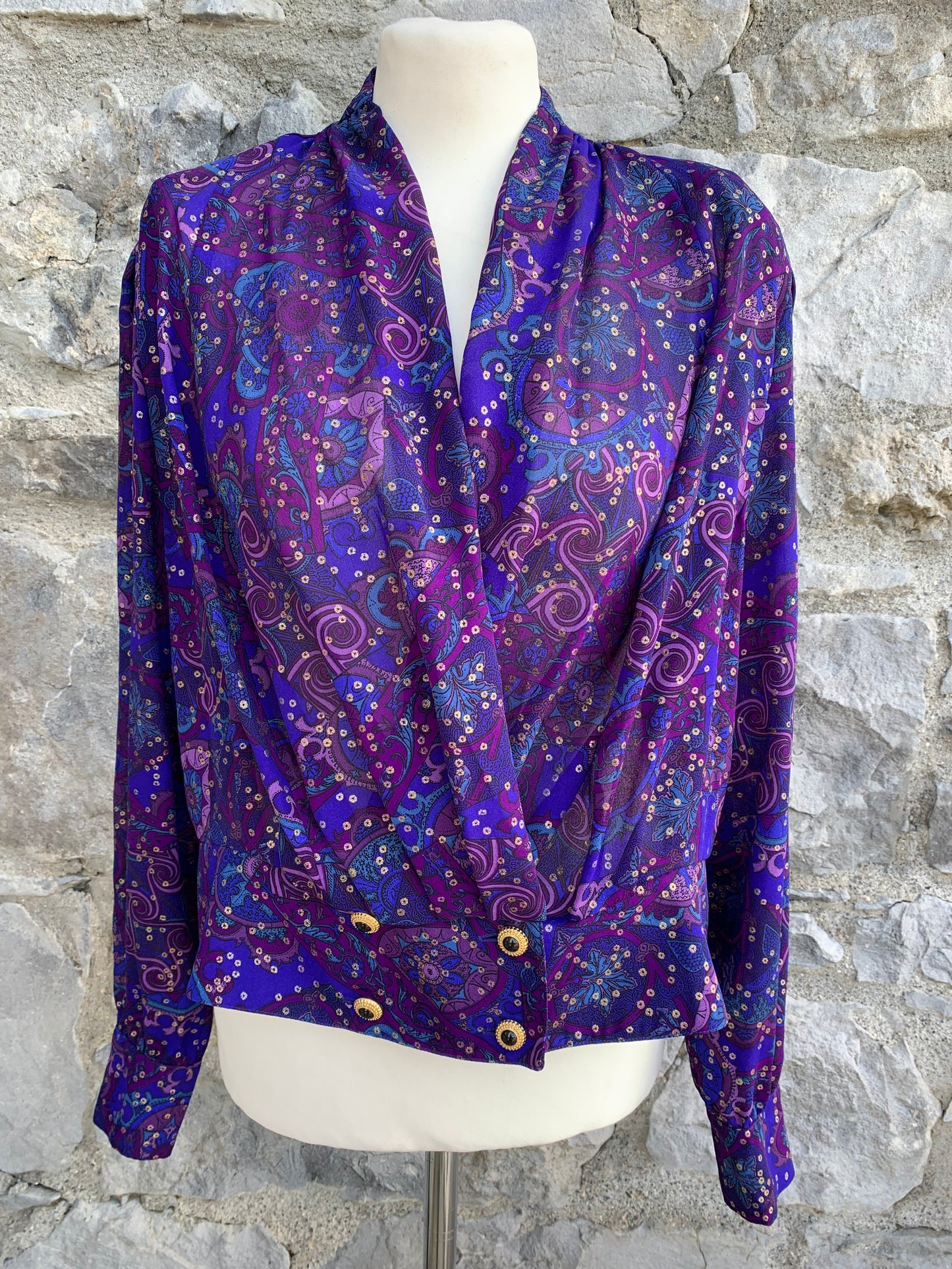 Schneberger purple blouse with gold dots  uk 14-16