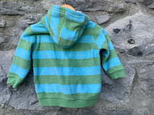 Load image into Gallery viewer, Green&amp;blue stripy fleece  3-6m (62-68cm)

