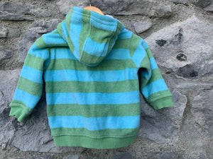 Green&blue stripy fleece  3-6m (62-68cm)