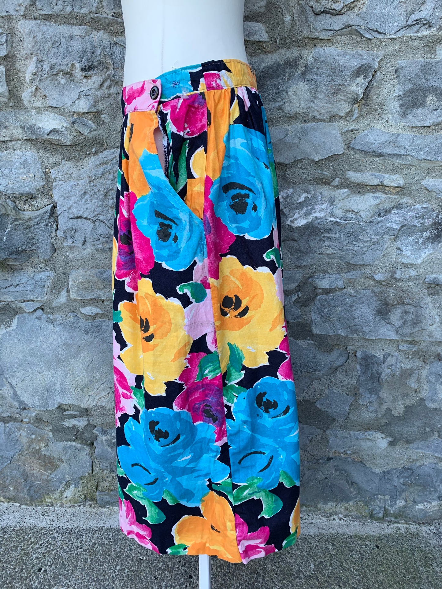 90s big flowers handmade skirt  uk 14