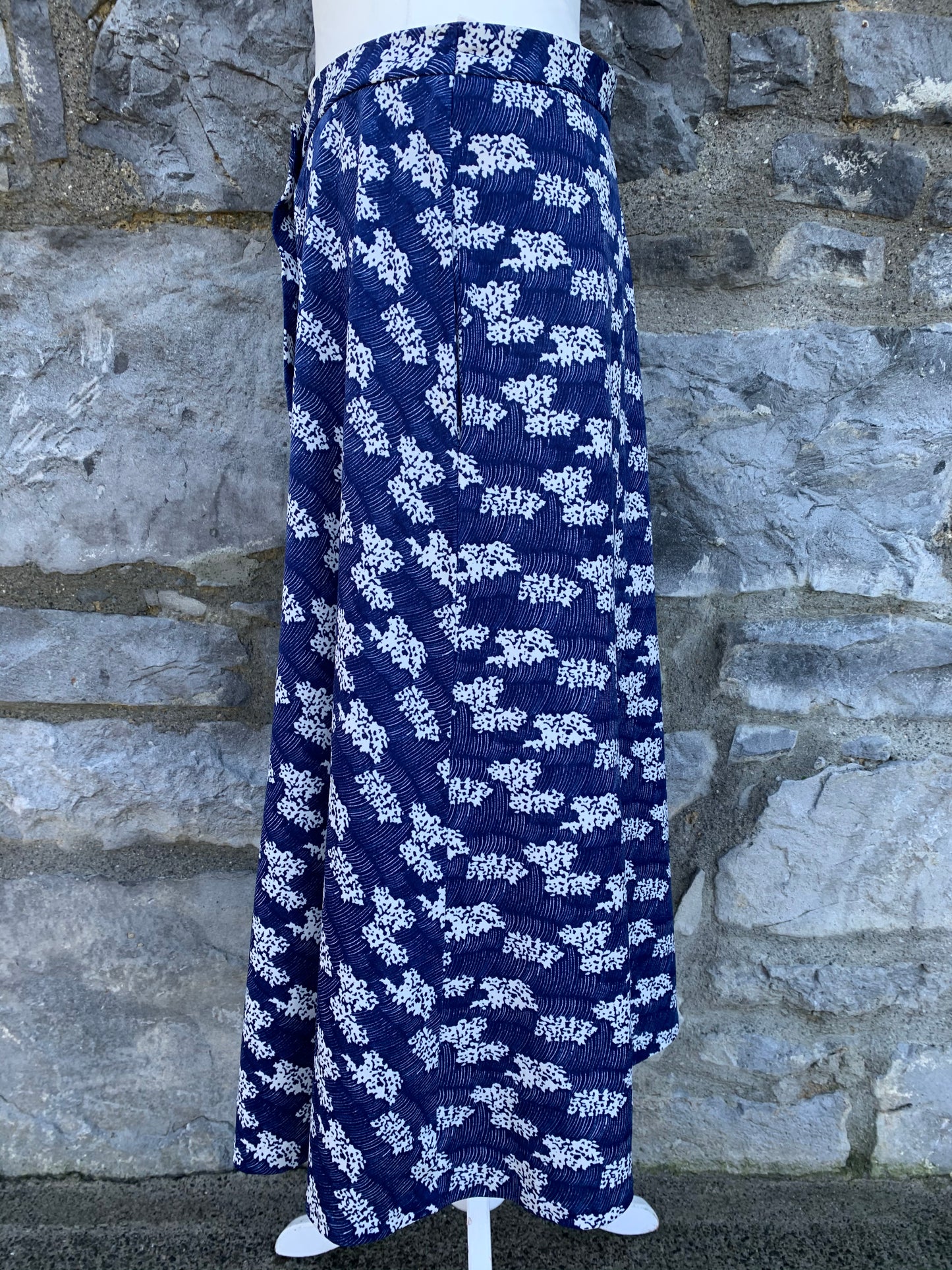 Blue field button up skirt  uk 12