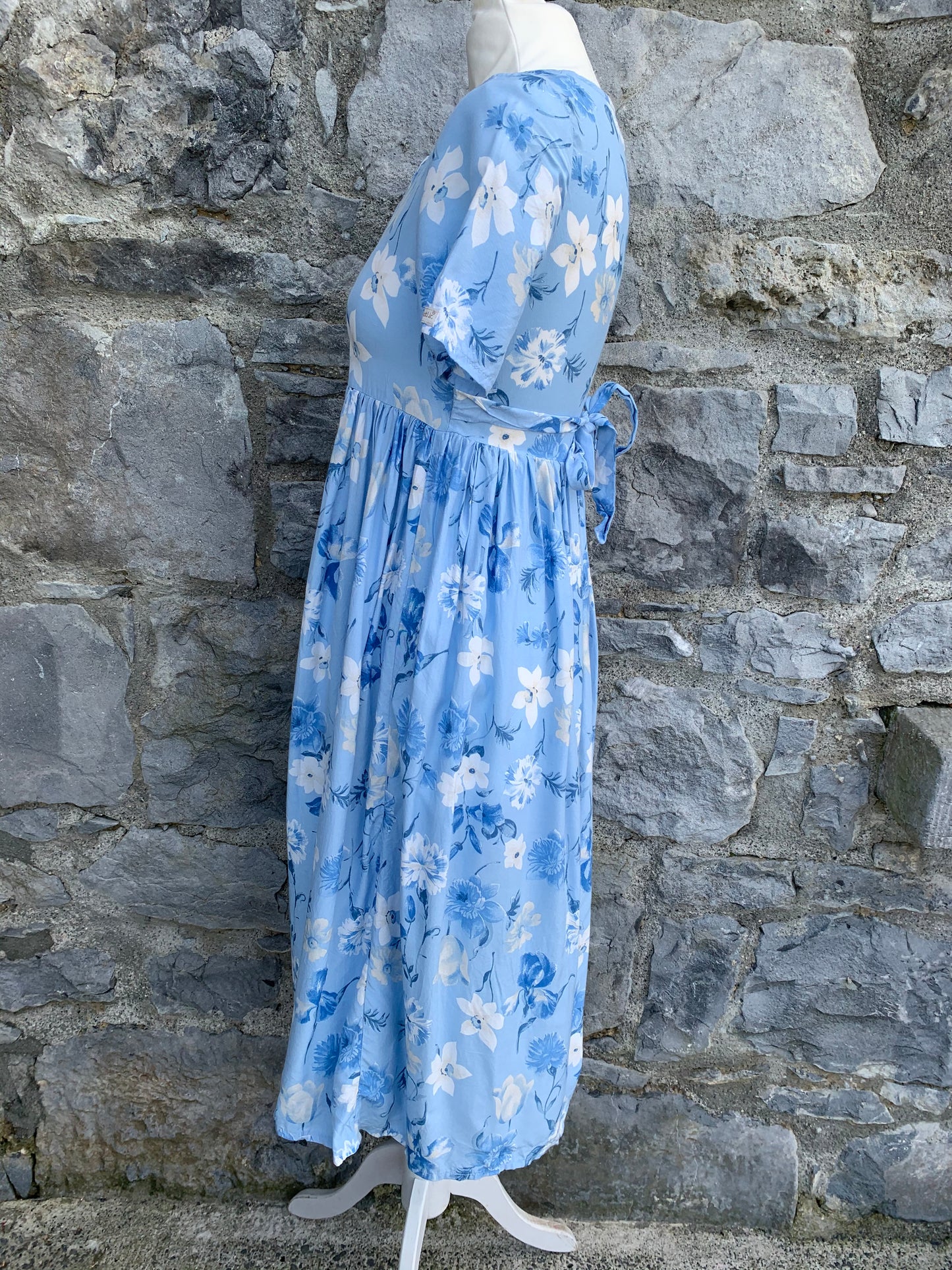 Laura Biagiotti 90s blue floral dress   uk 6-8