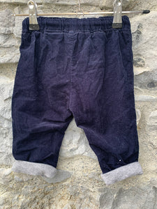 Navy lined cord pants   6-9m (68-74cm)