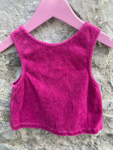 Load image into Gallery viewer, Purple velvet pinafore  0-3m (56-62cm)
