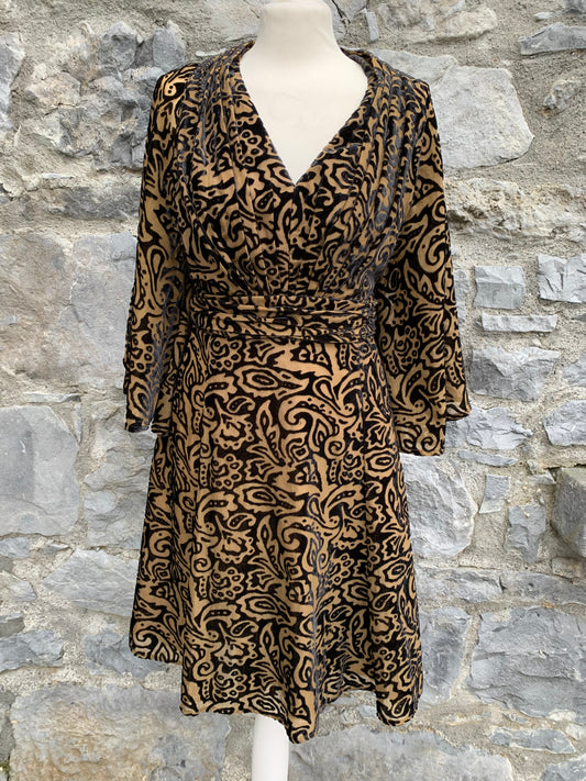 Old gold velvet dress   uk 8