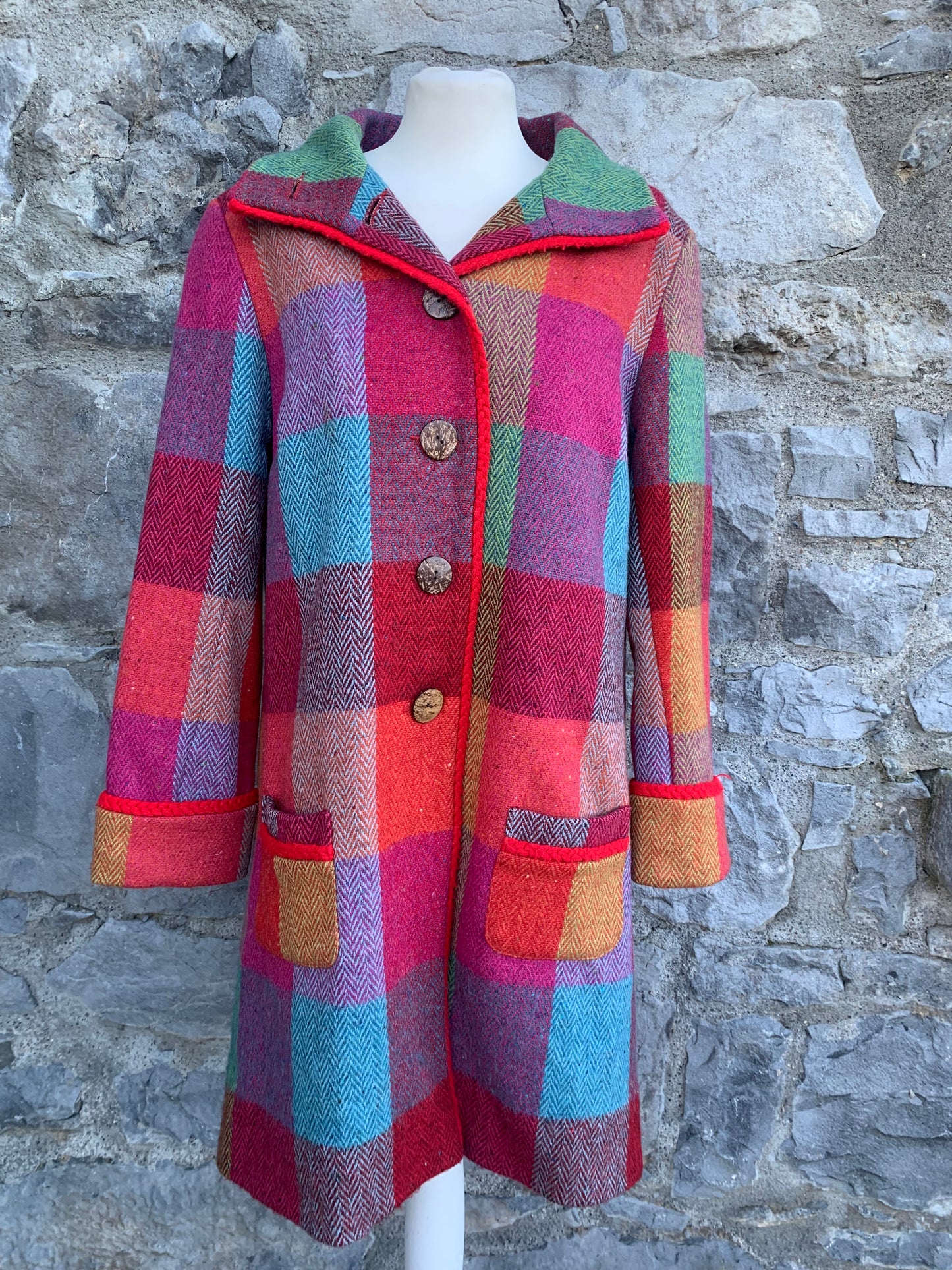 Rainbow tweed coat  uk 14