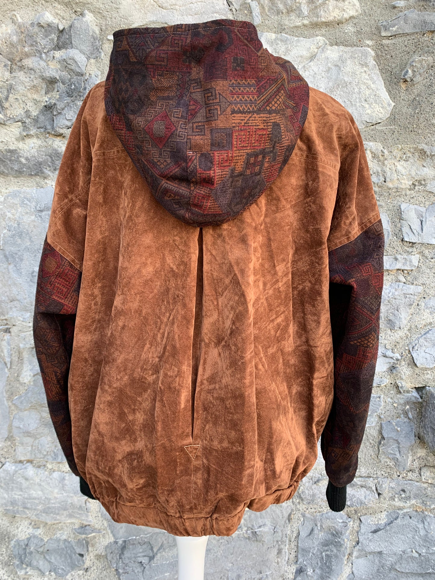 Brown suede hooded jacket  uk 10-12