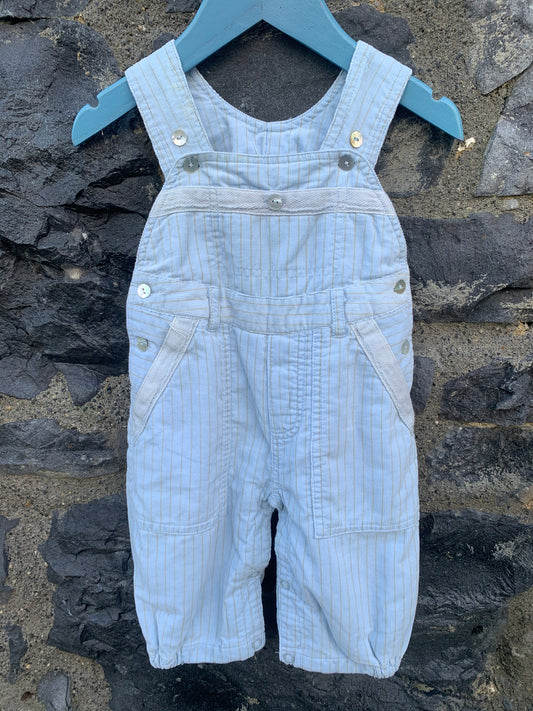 Blue stripy cord dungarees   3m (62cm)