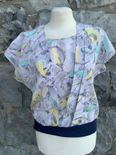 Load image into Gallery viewer, 80s grey&amp;yellow top   uk 10
