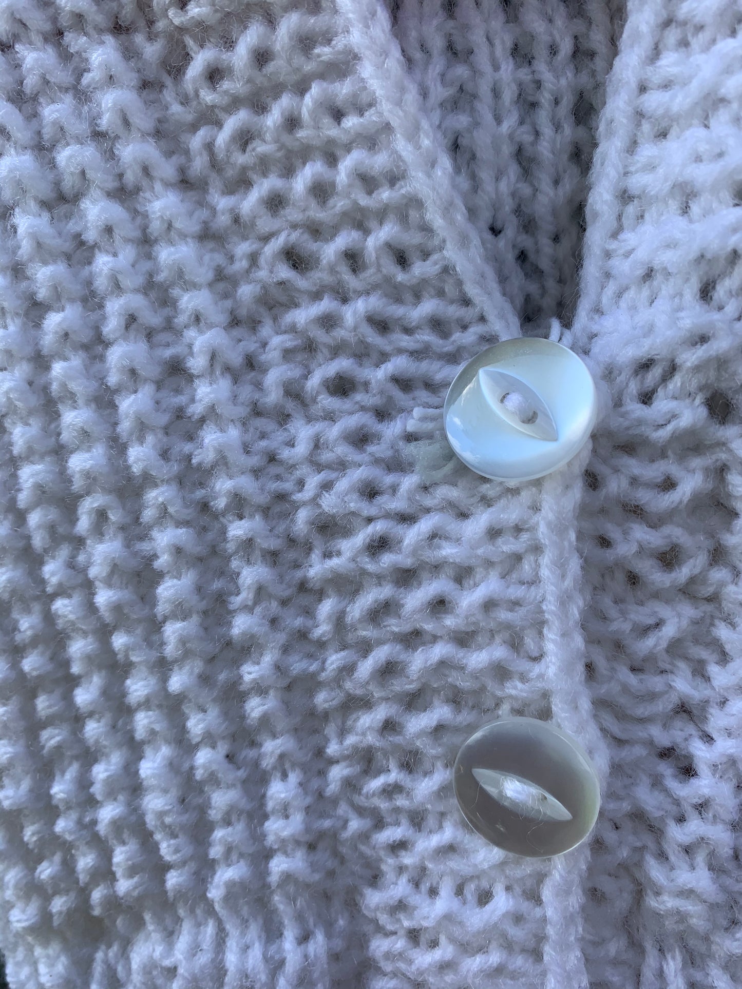 White newborn cardigan