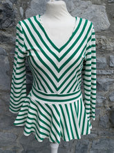 Load image into Gallery viewer, Green stripy top  uk 10
