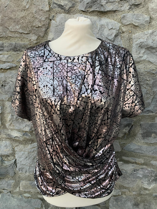 Debut 90s metallic top   uk 10