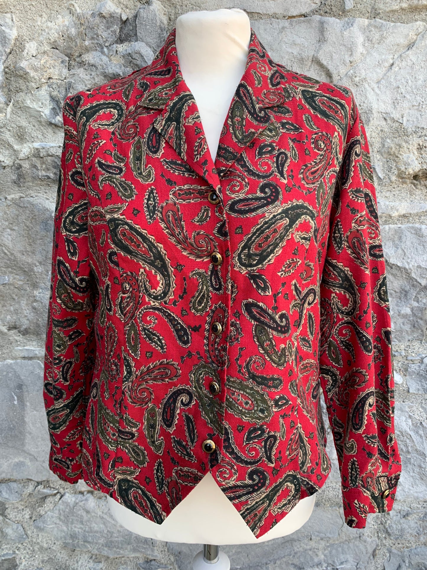 Eastex 80s red paisley shirt  uk 10