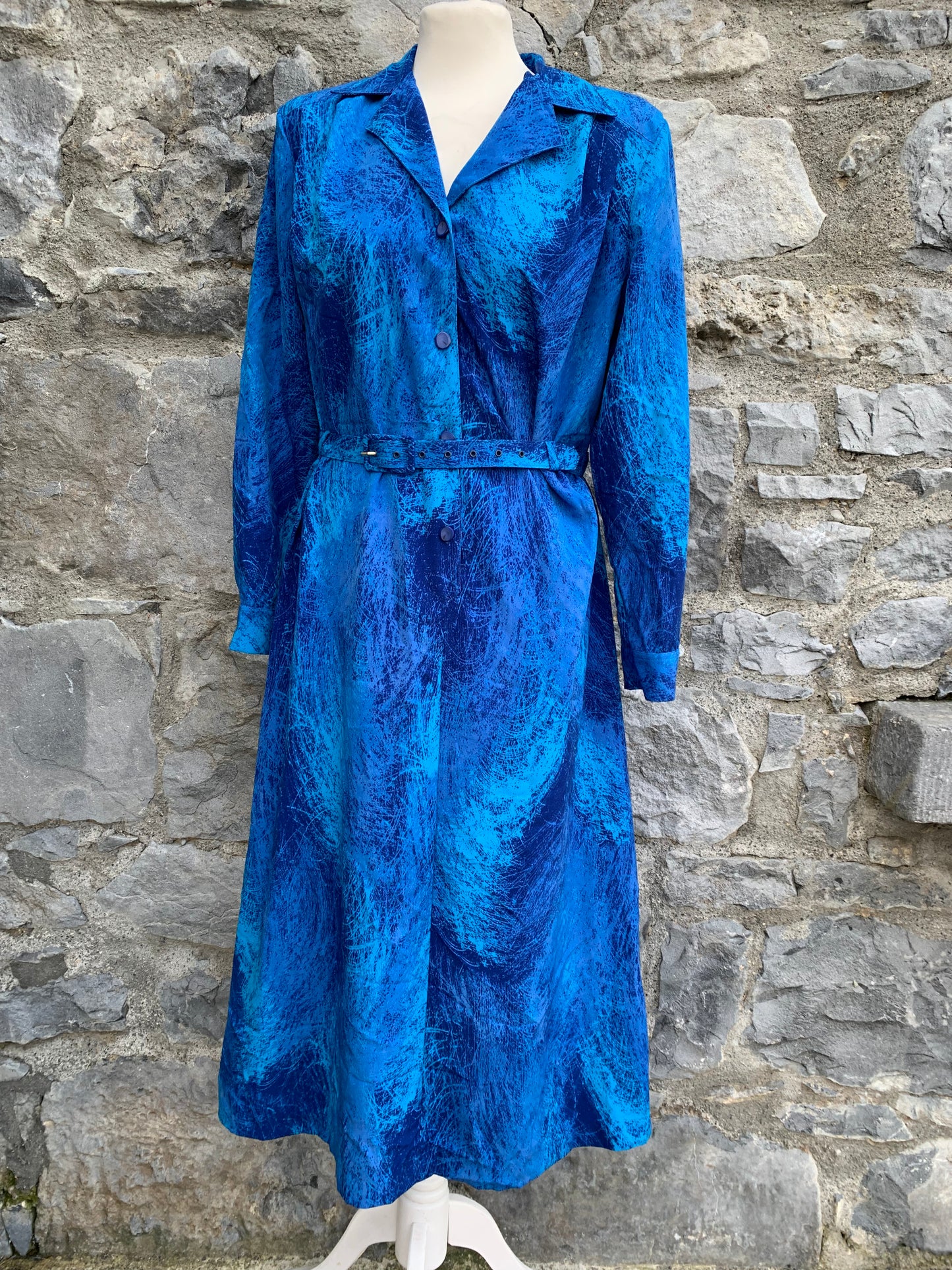 Anna Maxwell 90s blue dress  uk 12