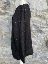 Load image into Gallery viewer, Black sequin jacket uk 12-14
