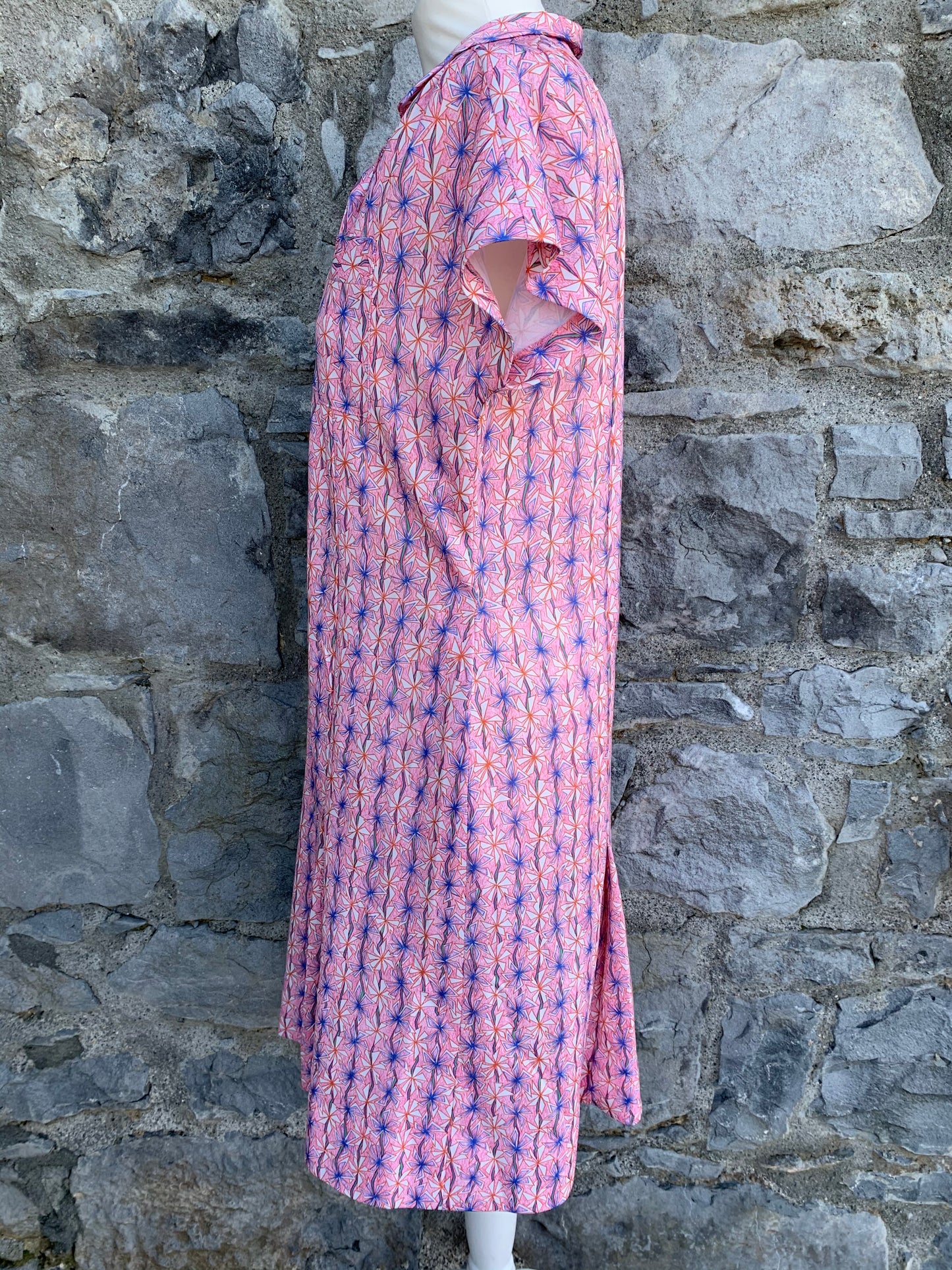 70s pink dress  uk 12