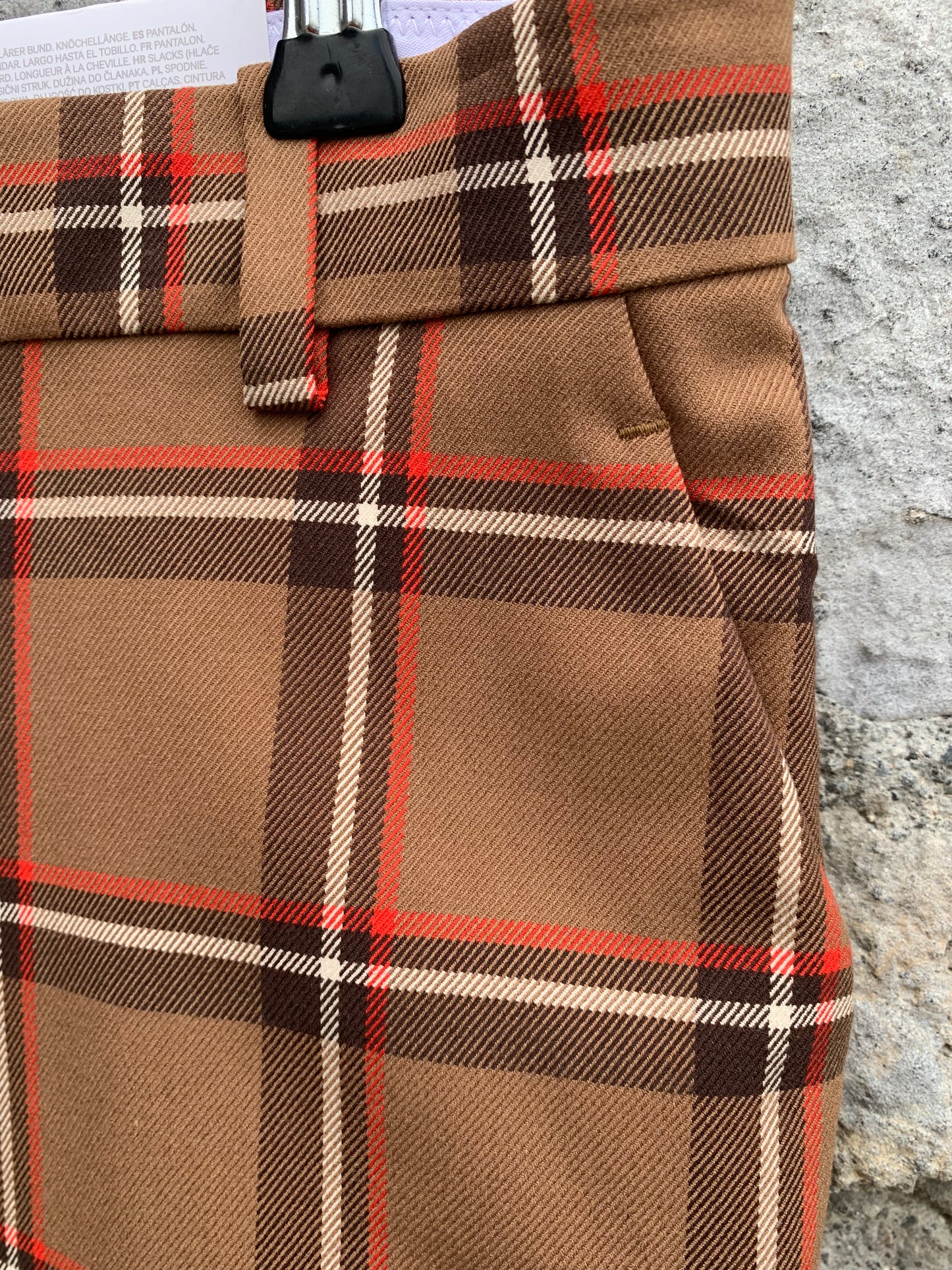 Brown check pants   uk 12