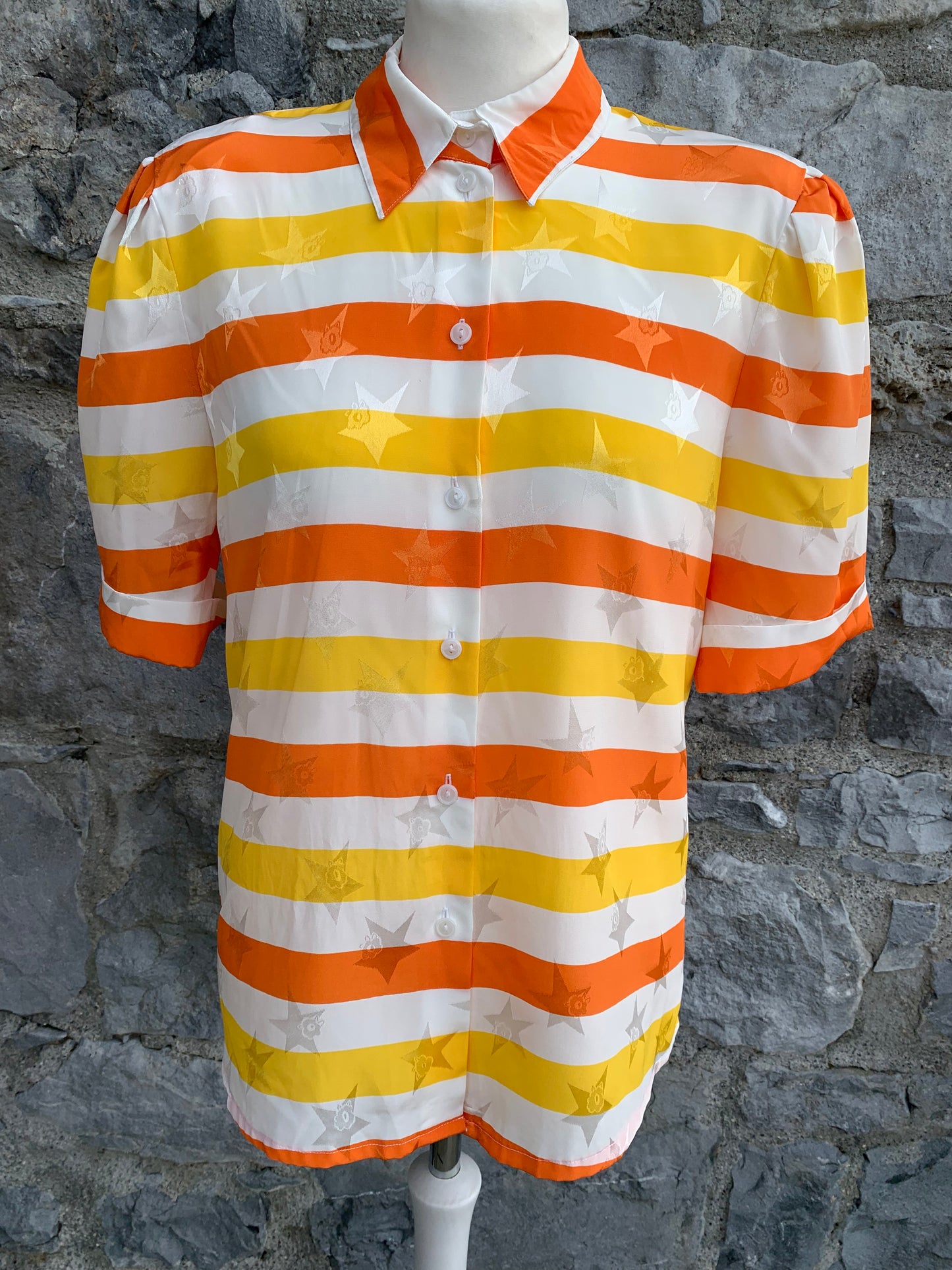 Yarell yellow&orange stripy shirt  uk 8-10