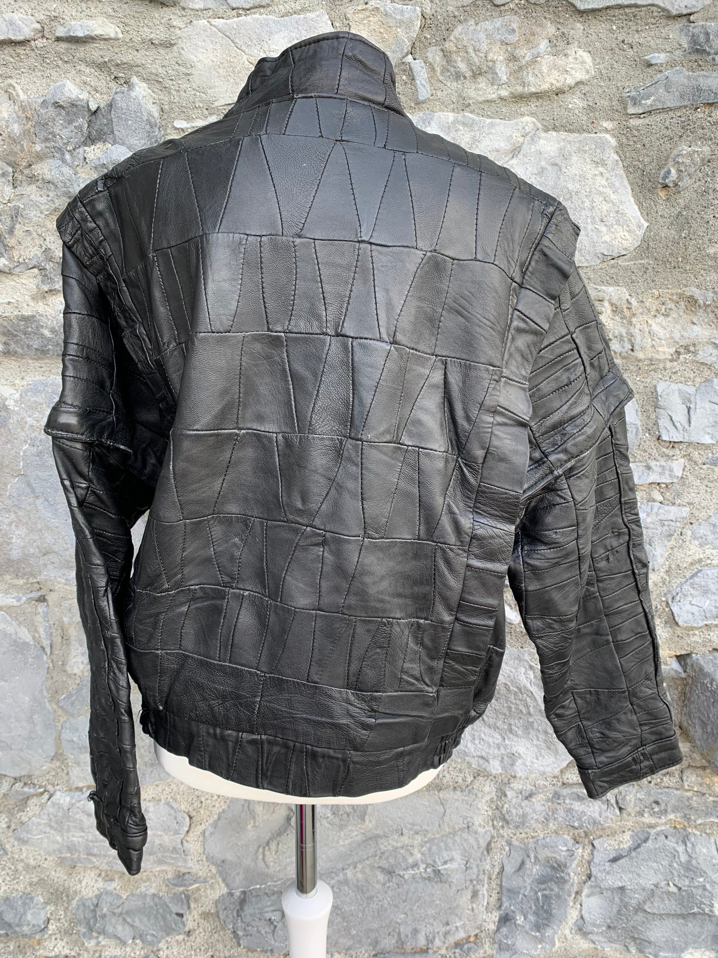 Black leather patchwork  jacket  Medium