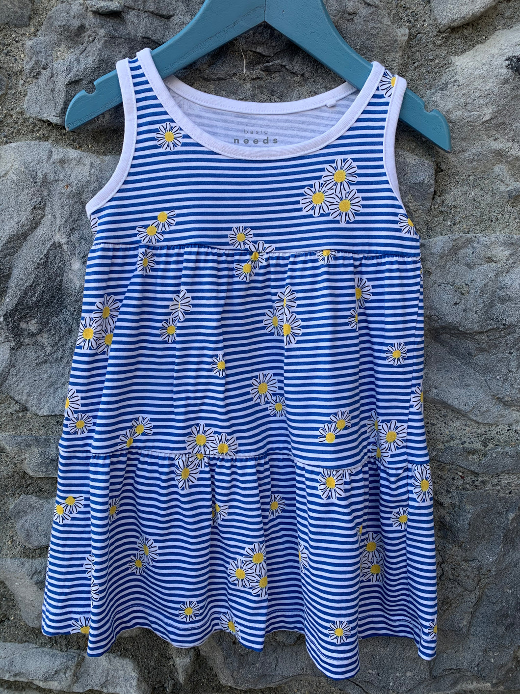 Blue stripy dress   12-18m (80-86cm)