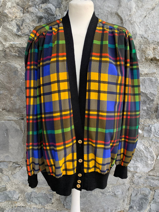 Hardob 80s yellow check blazer   uk 16-20