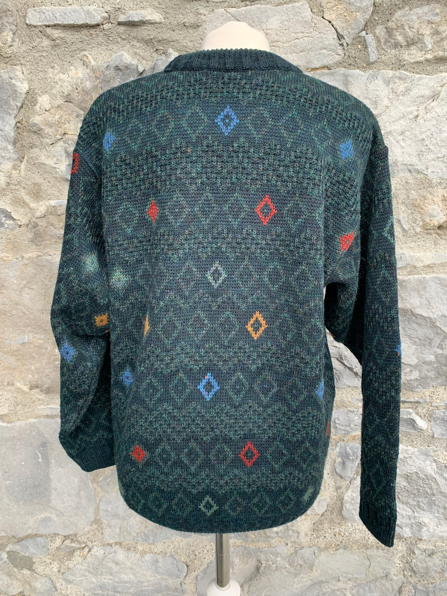 90s M&S charcoal diamonds jumper   Small