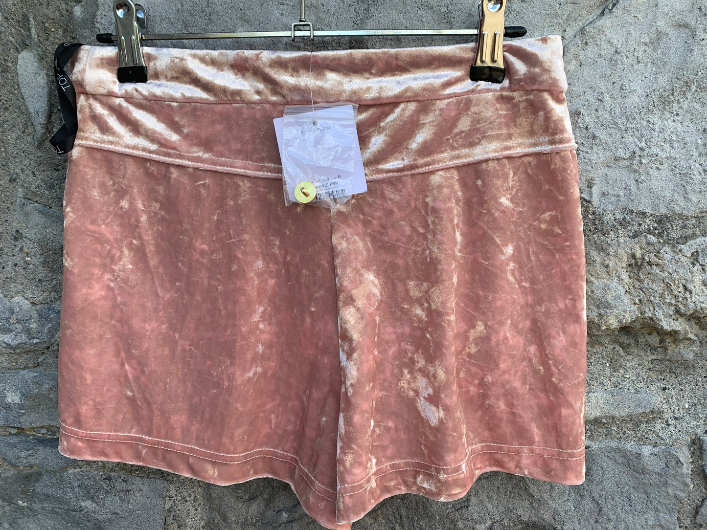 Pink velvet shorts  uk 8